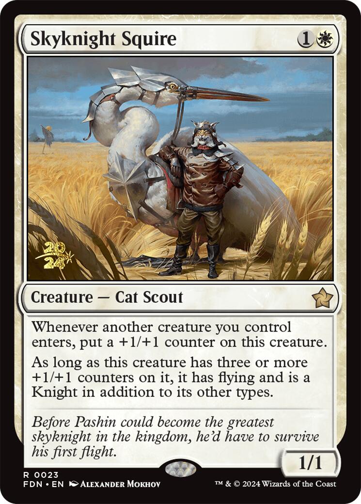 Skyknight Squire [Foundations Prerelease Promos] | The Clever Kobold