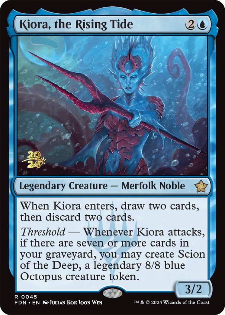 Kiora, the Rising Tide [Foundations Prerelease Promos] | The Clever Kobold