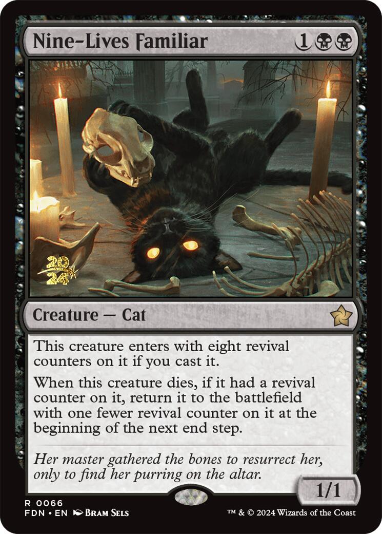 Nine-Lives Familiar [Foundations Prerelease Promos] | The Clever Kobold