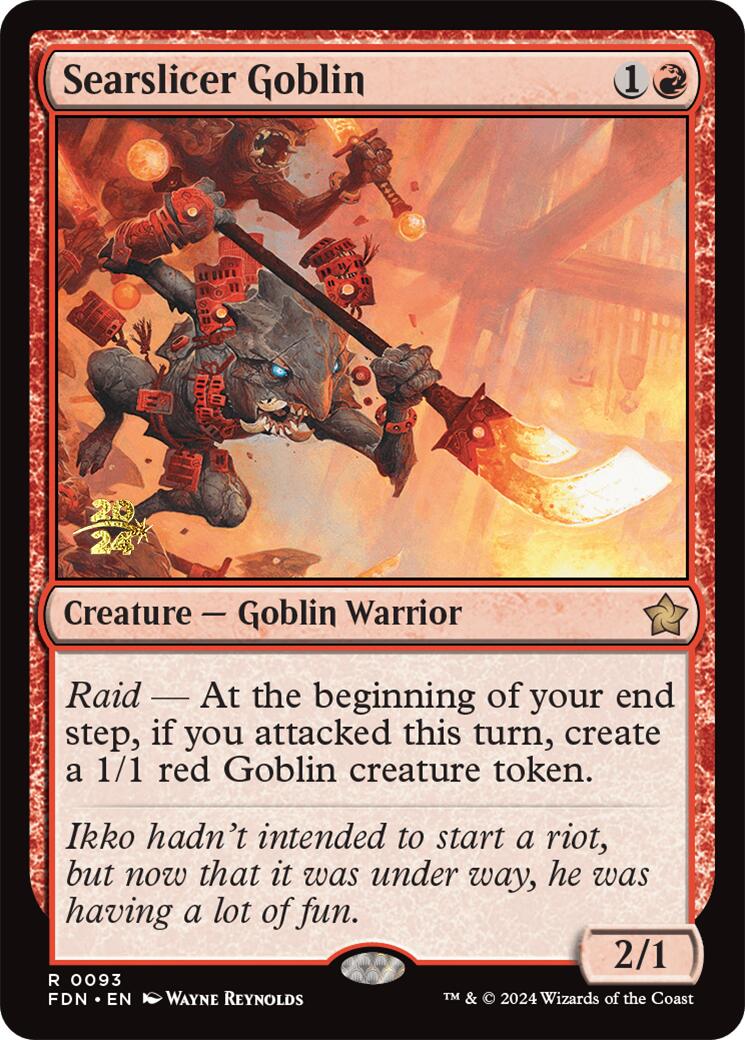 Searslicer Goblin [Foundations Prerelease Promos] | The Clever Kobold