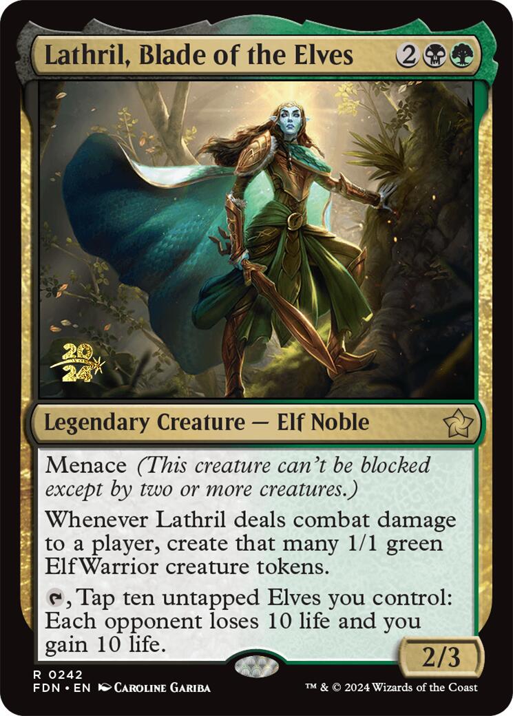 Lathril, Blade of the Elves [Foundations Prerelease Promos] | The Clever Kobold