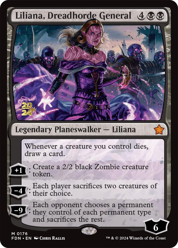 Liliana, Dreadhorde General [Foundations Prerelease Promos] | The Clever Kobold