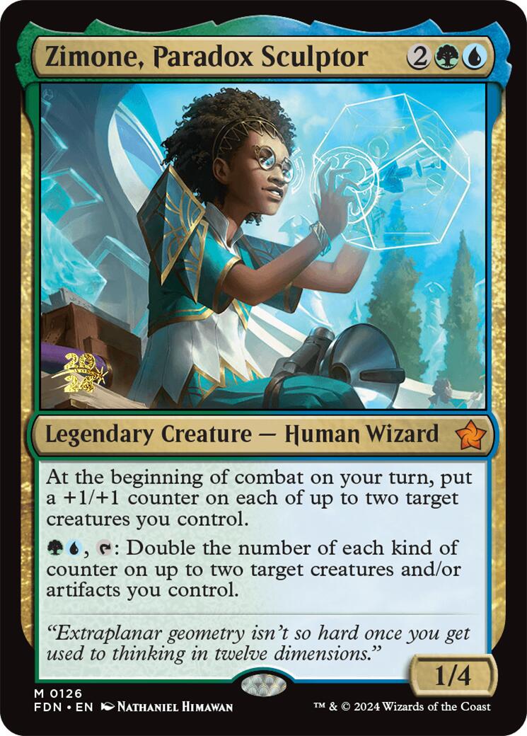 Zimone, Paradox Sculptor [Foundations Prerelease Promos] | The Clever Kobold