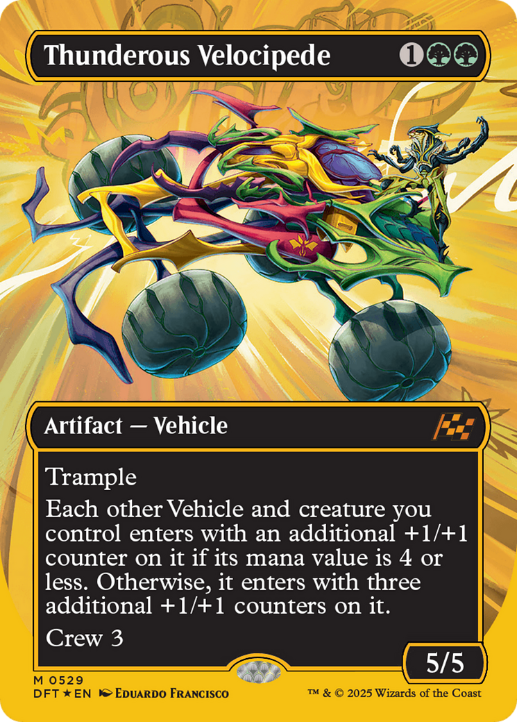 Thunderous Velocipede (Borderless) (First-Place Foil) [Aetherdrift] | The Clever Kobold