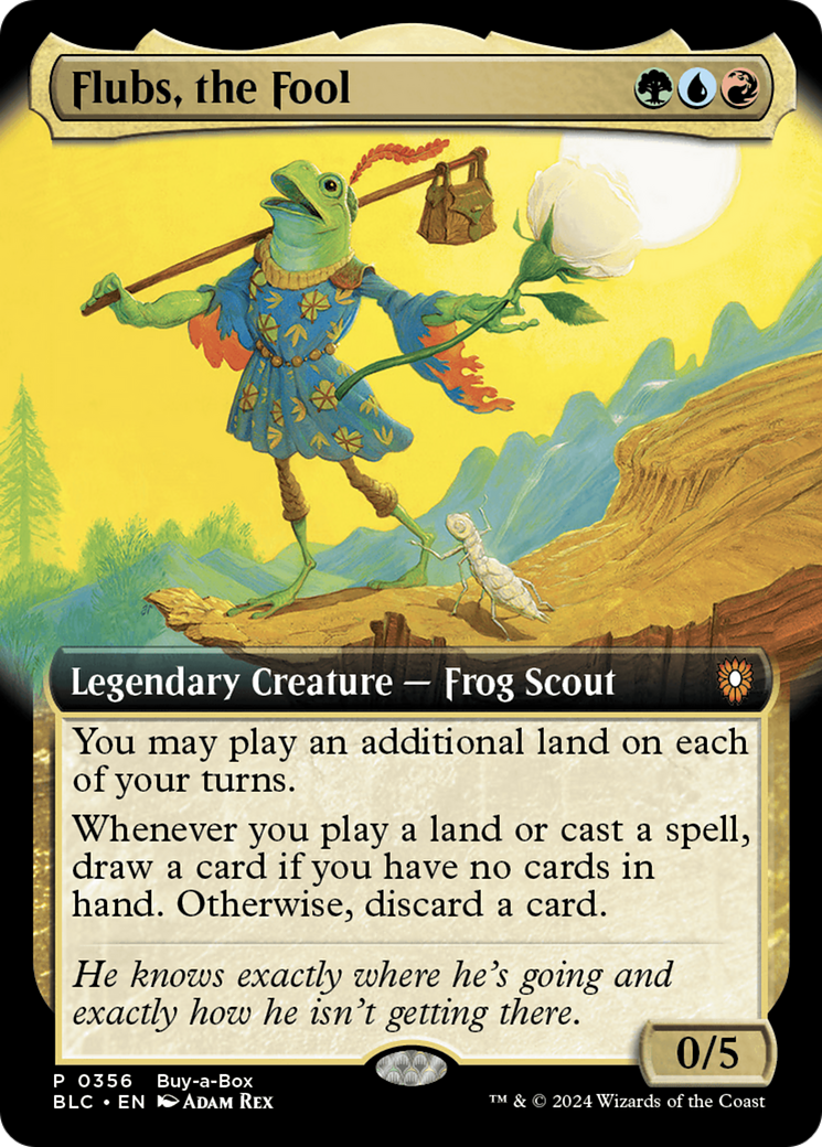 Flubs, the Fool (Buy-A-Box) (Extended Art) [Bloomburrow Promos] | The Clever Kobold