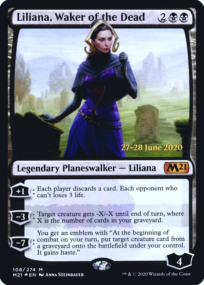 Liliana, Waker of the Dead [Core Set 2021 Prerelease Promos] | The Clever Kobold