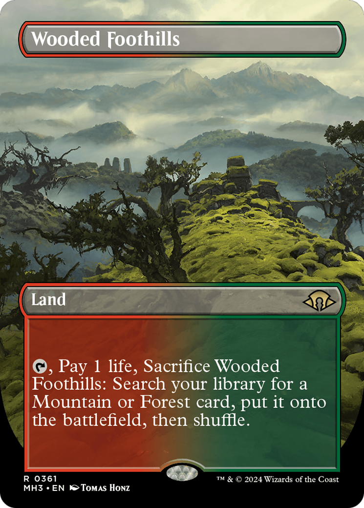 Wooded Foothills (Borderless) [Modern Horizons 3] | The Clever Kobold