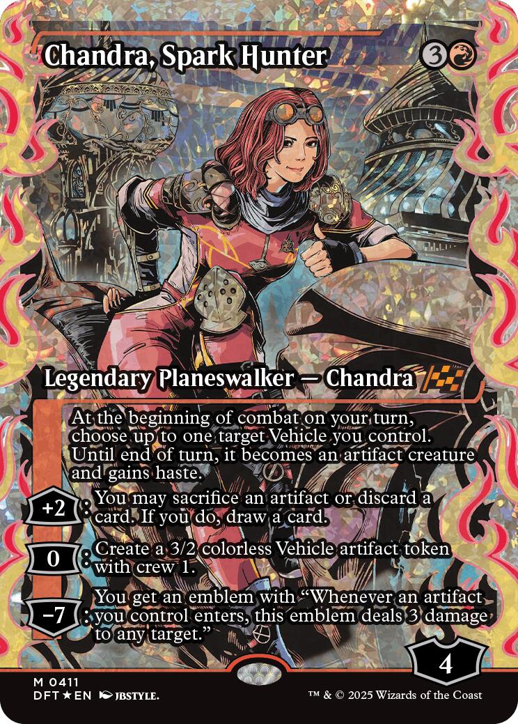 Chandra, Spark Hunter (Showcase Fracture Foil) (Japanese) [Aetherdrift] | The Clever Kobold