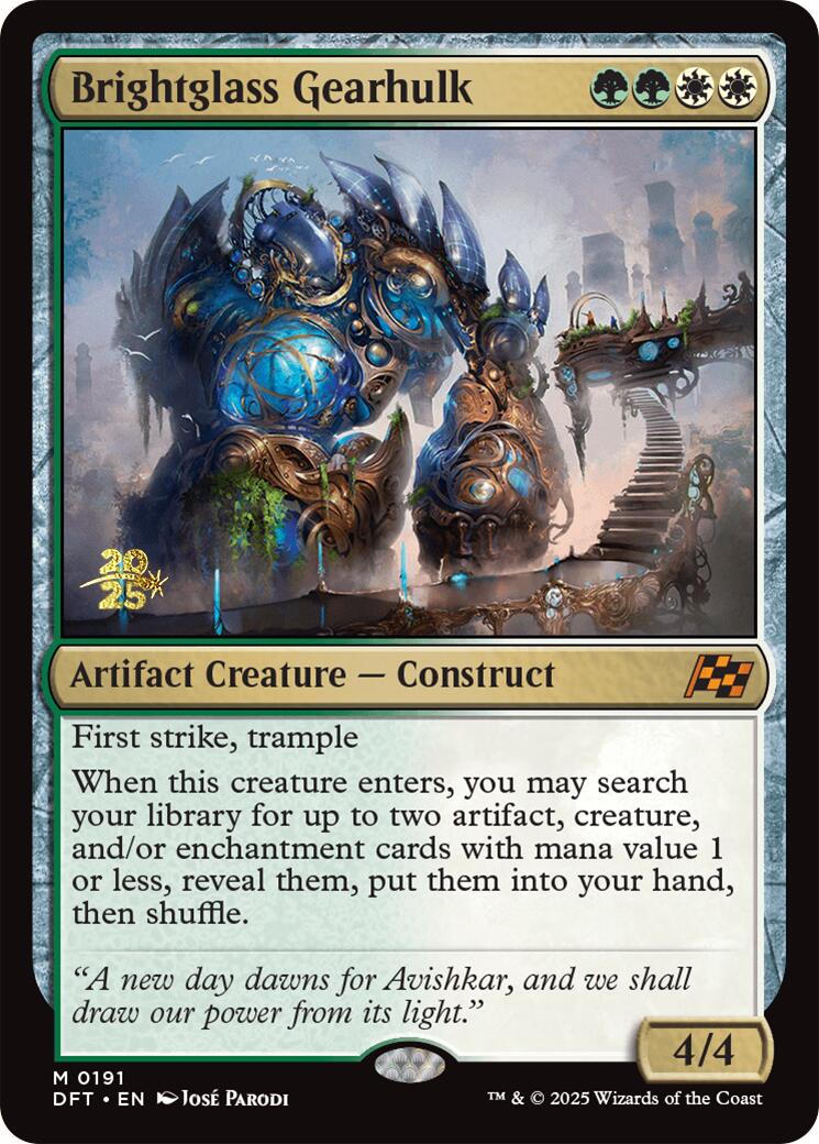 Brightglass Gearhulk [Aetherdrift Prerelease Promos] | The Clever Kobold