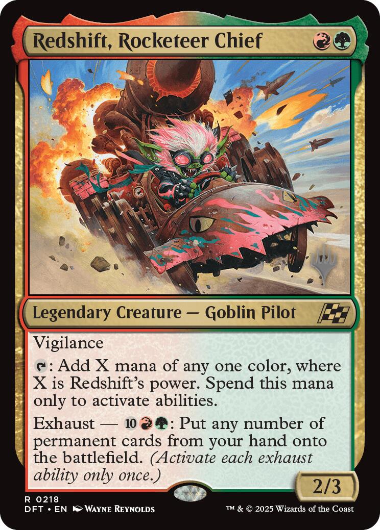 Redshift, Rocketeer Chief (Promo Pack) [Aetherdrift Promos] | The Clever Kobold