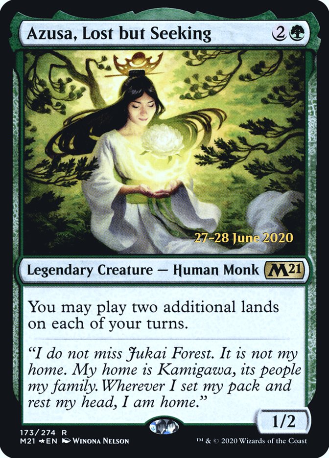 Azusa, Lost but Seeking [Core Set 2021 Prerelease Promos] | The Clever Kobold