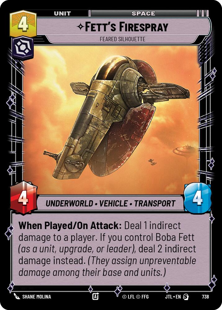 Fett's Firespray - Feared Silhouette (Foil) [JTL - 738]