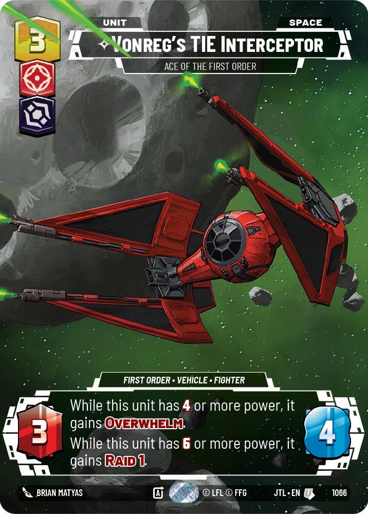 Vonreg's TIE Interceptor - Ace of the First Order (Prestige Foil) [JTL - 1066]