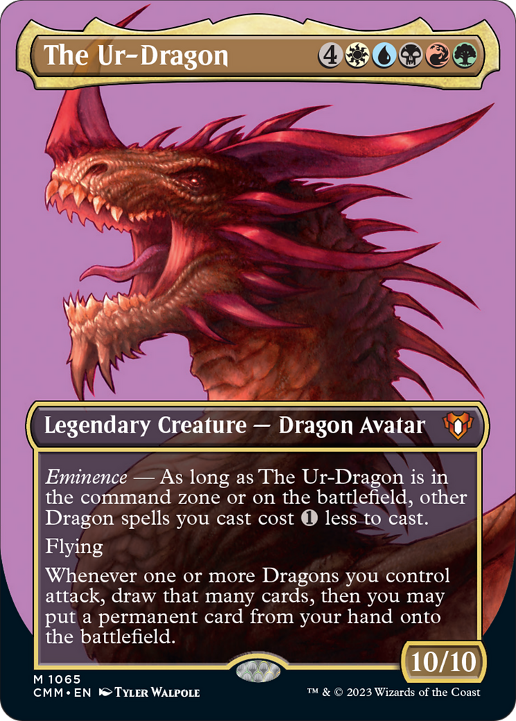 The Ur-Dragon (Borderless Textured Foil Frame Break) [Commander Masters] | The Clever Kobold