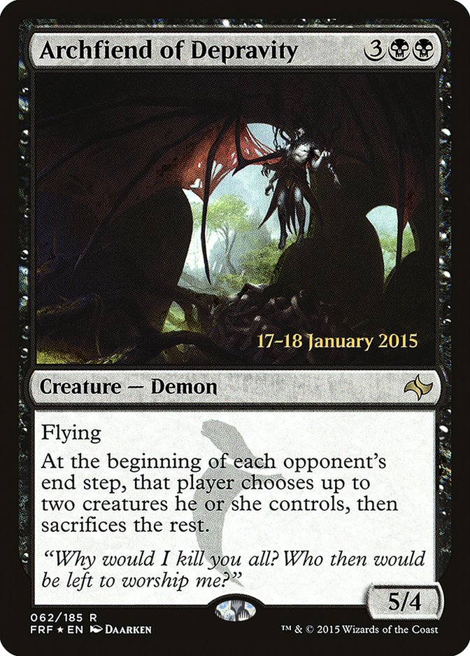 Archfiend of Depravity [Fate Reforged Prerelease Promos] | The Clever Kobold