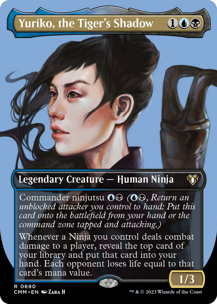 Yuriko, the Tiger's Shadow (Borderless Profile) [Commander Masters] | The Clever Kobold