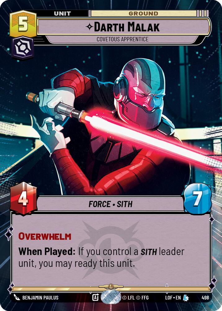 Darth Malak - Covetous Apprentice (Hyperspace) [LOF - 498]