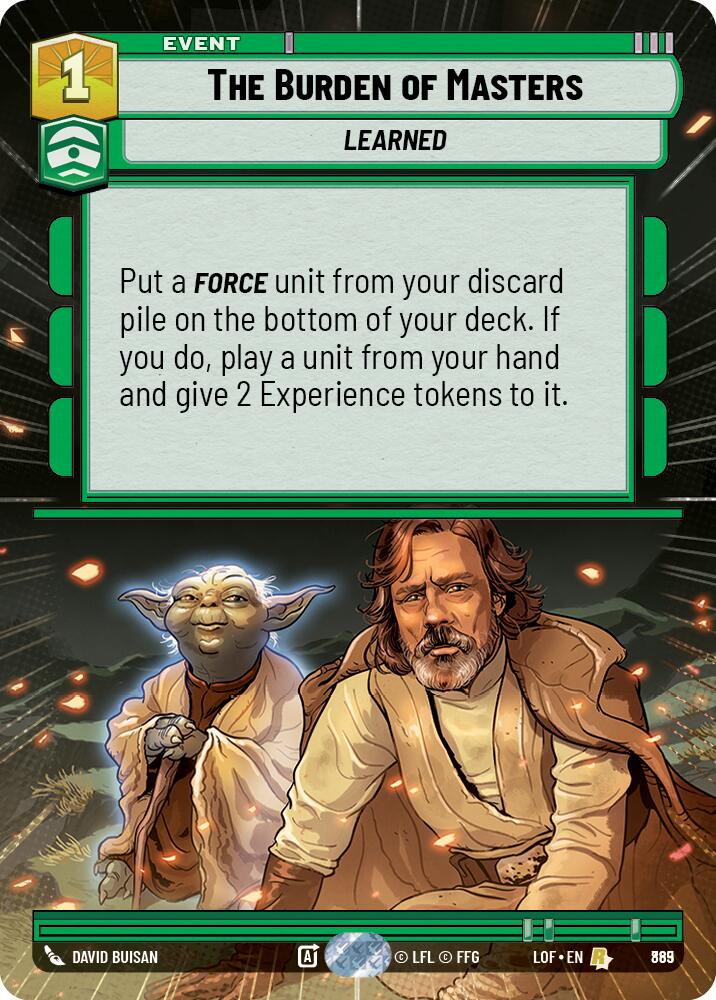 The Burden of Masters (Hyperspace Foil) [LOF - 865]
