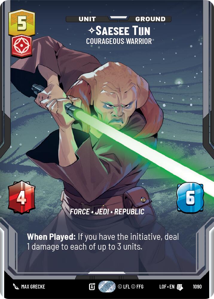 Saesee Tiin - Courageous Warrior (Prestige Foil) [LOF - 1090]
