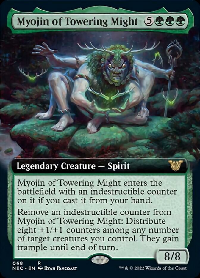 Myojin of Towering Might (Extended Art) [Kamigawa: Neon Dynasty Commander] | The Clever Kobold