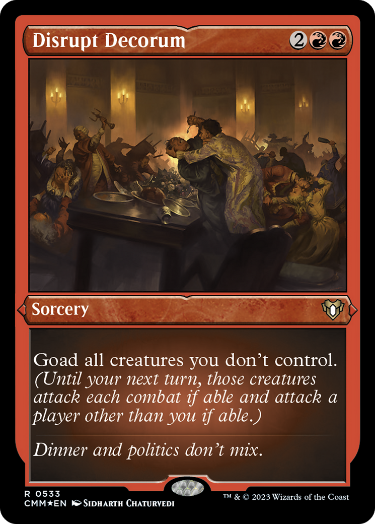 Disrupt Decorum (Foil Etched) [Commander Masters] | The Clever Kobold