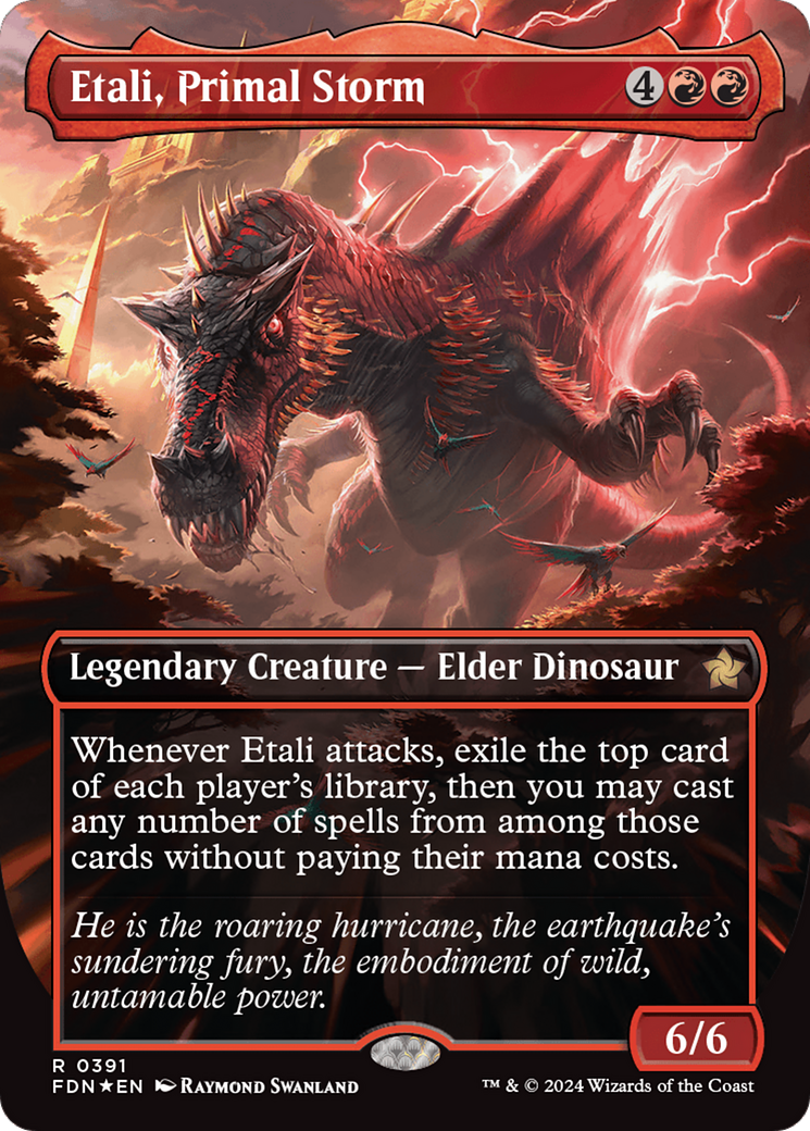 Etali, Primal Storm (Borderless) (Mana Foil) [Foundations] | The Clever Kobold