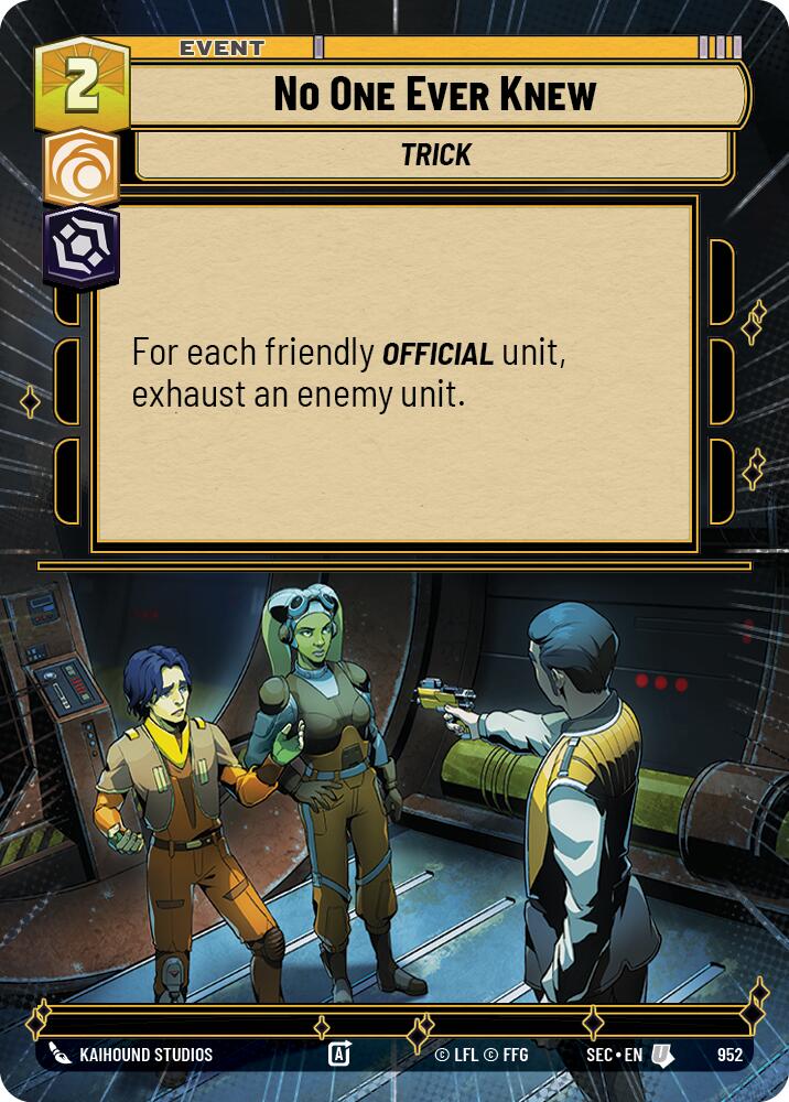 No One Ever Knew (Hyperspace Foil)