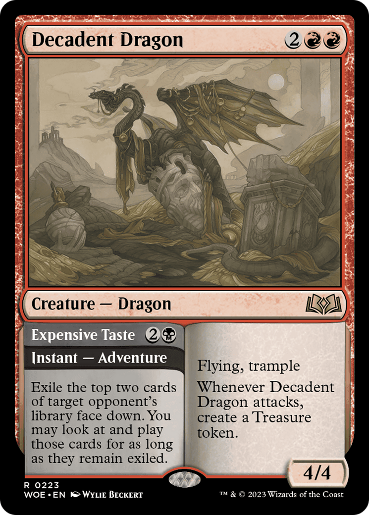 Decadent Dragon // Expensive Taste [Wilds of Eldraine] | The Clever Kobold