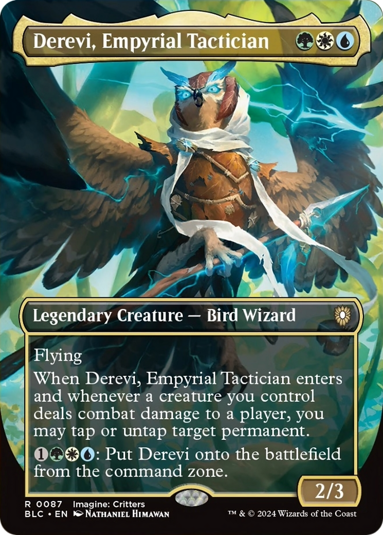 Derevi, Empyrial Tactician (Borderless) [Bloomburrow Commander] | The Clever Kobold