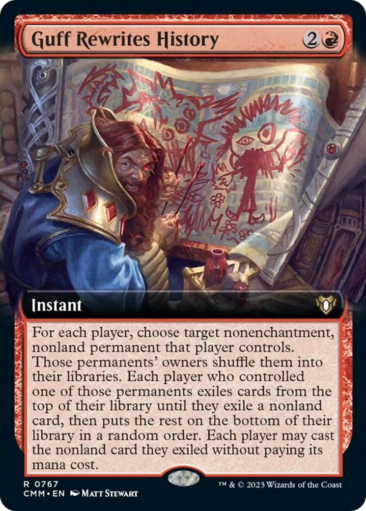 Guff Rewrites History (Extended Art) [Commander Masters] | The Clever Kobold