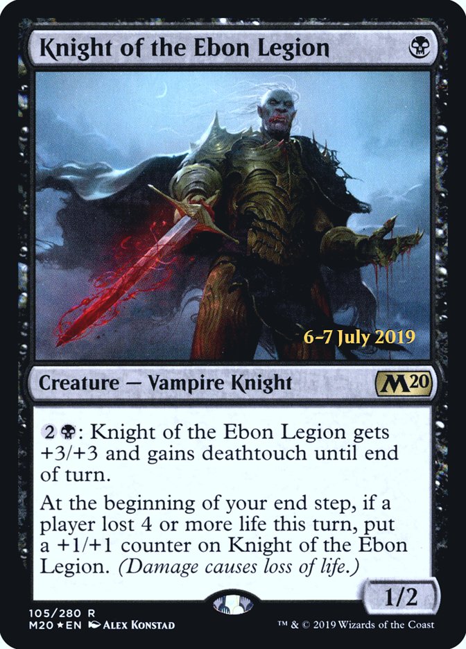 Knight of the Ebon Legion [Core Set 2020 Prerelease Promos] | The Clever Kobold