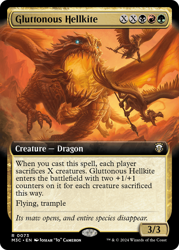 Gluttonous Hellkite (Extended Art) [Modern Horizons 3 Commander] | The Clever Kobold