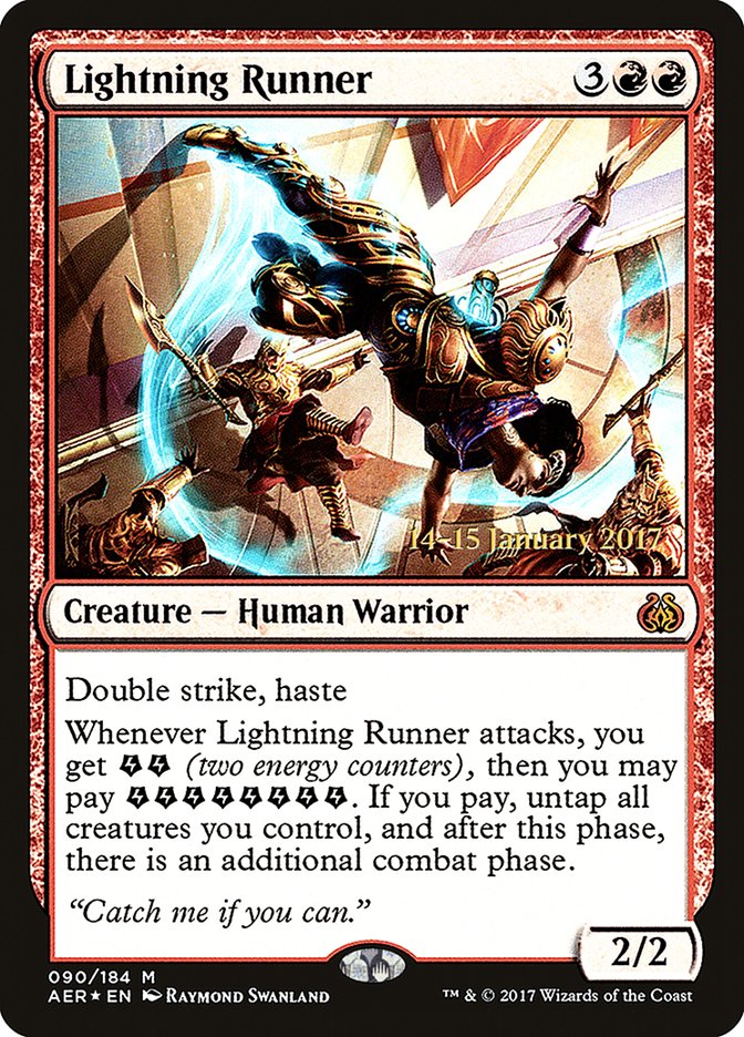 Lightning Runner [Aether Revolt Prerelease Promos] | The Clever Kobold