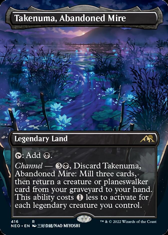 Takenuma, Abandoned Mire (Borderless Alternate Art) [Kamigawa: Neon Dynasty] | The Clever Kobold