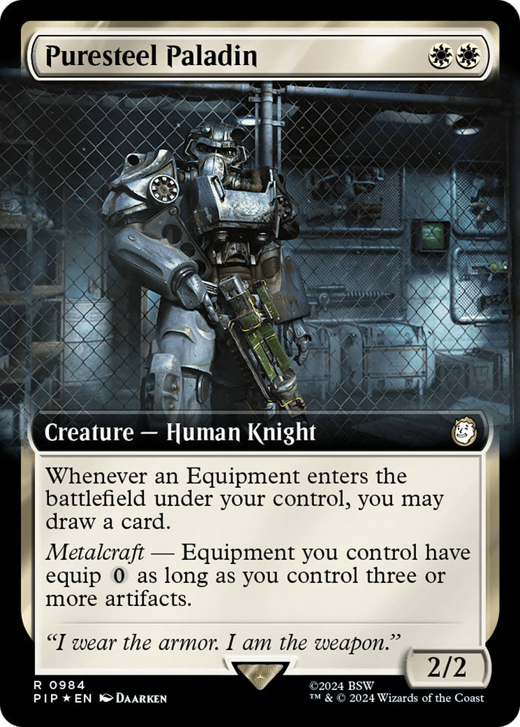 Puresteel Paladin (Extended Art) (Surge Foil) [Fallout] | The Clever Kobold