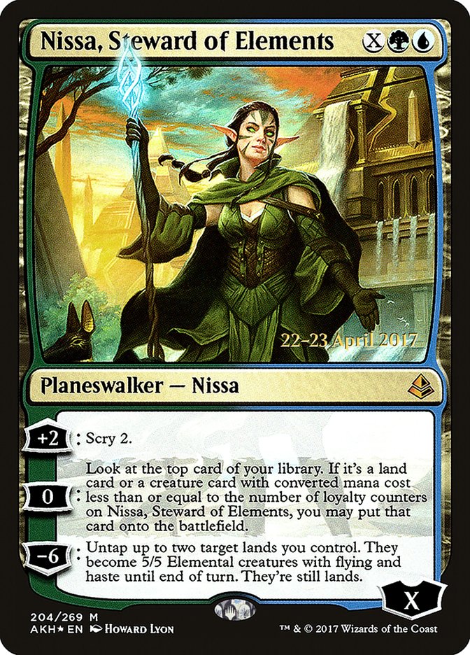 Nissa, Steward of Elements [Amonkhet Prerelease Promos] | The Clever Kobold