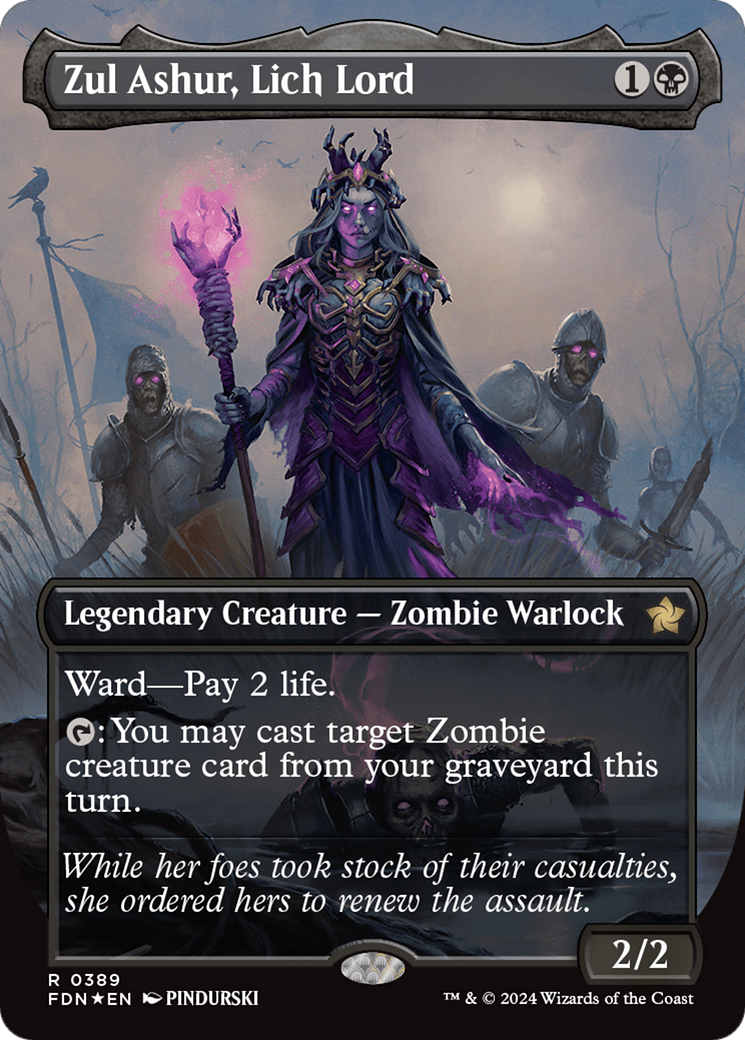 Zul Ashur, Lich Lord (Borderless) (Mana Foil) [Foundations] | The Clever Kobold