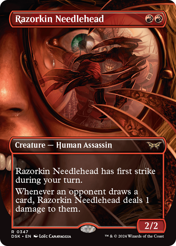 Razorkin Needlehead (Borderless) [Duskmourn: House of Horror] | The Clever Kobold