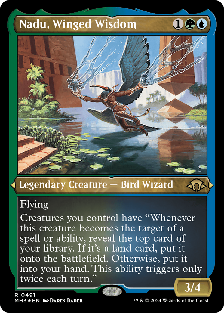 Nadu, Winged Wisdom (Foil Etched) [Modern Horizons 3] | The Clever Kobold