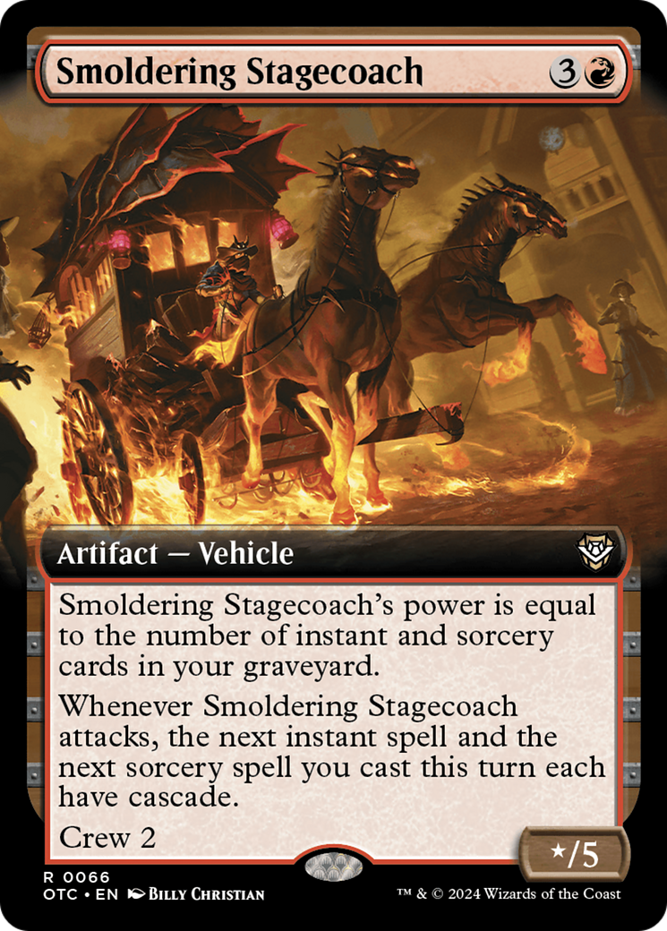 Smoldering Stagecoach (Extended Art) [Outlaws of Thunder Junction Commander] | The Clever Kobold