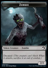 Zombie (005) // Zombie (015) Double-Sided Token [Innistrad: Midnight Hunt Tokens] | The Clever Kobold