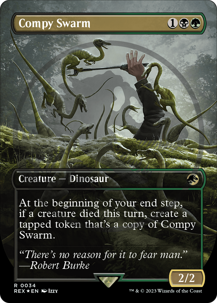 Compy Swarm (Emblem) (Borderless) [Jurassic World Collection Tokens] | The Clever Kobold