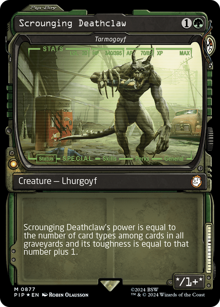 Scrounging Deathclaw - Tarmogoyf (Showcase) (Surge Foil) [Fallout] | The Clever Kobold