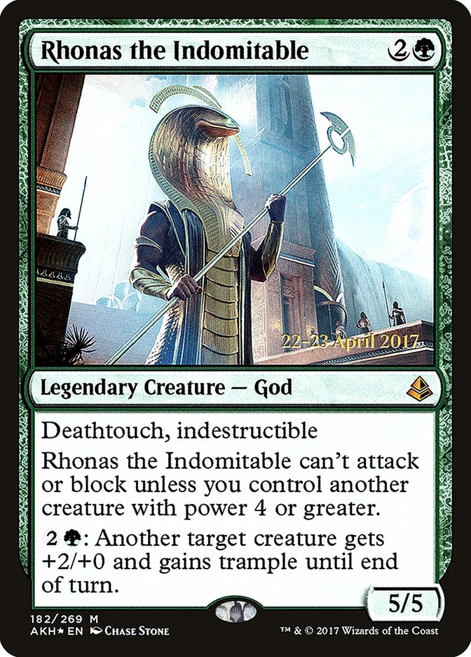 Rhonas the Indomitable [Amonkhet Prerelease Promos] | The Clever Kobold