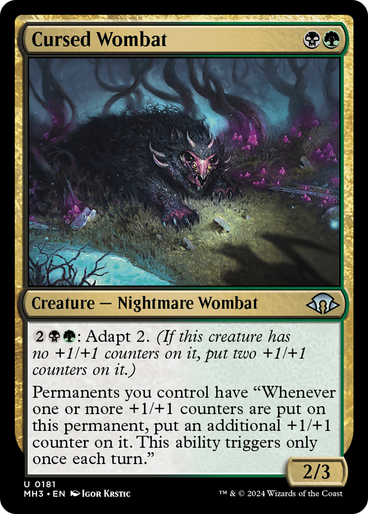 Cursed Wombat [Modern Horizons 3] | The Clever Kobold