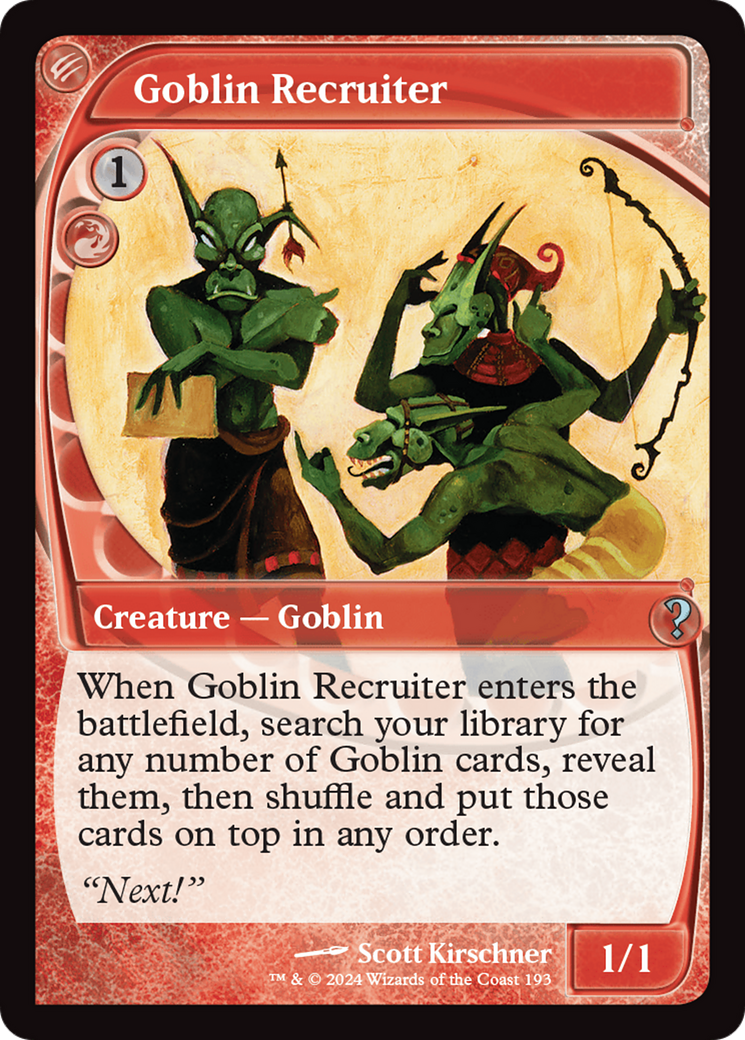 Goblin Recruiter (Future Sight) [Mystery Booster 2] | The Clever Kobold