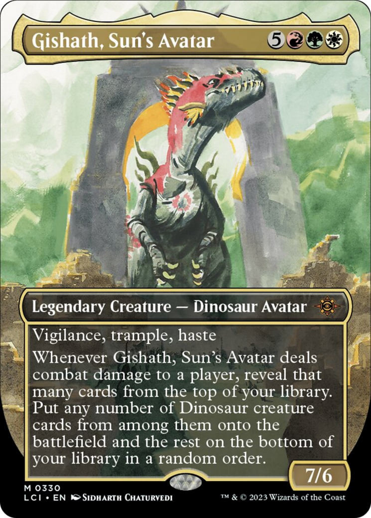 Gishath, Sun's Avatar (Borderless) [The Lost Caverns of Ixalan] | The Clever Kobold