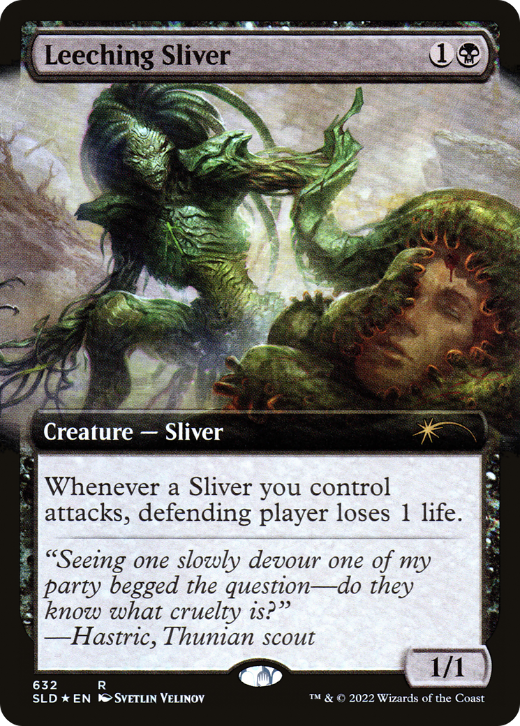 Leeching Sliver (Extended Art) [Secret Lair Drop Promos] | The Clever Kobold