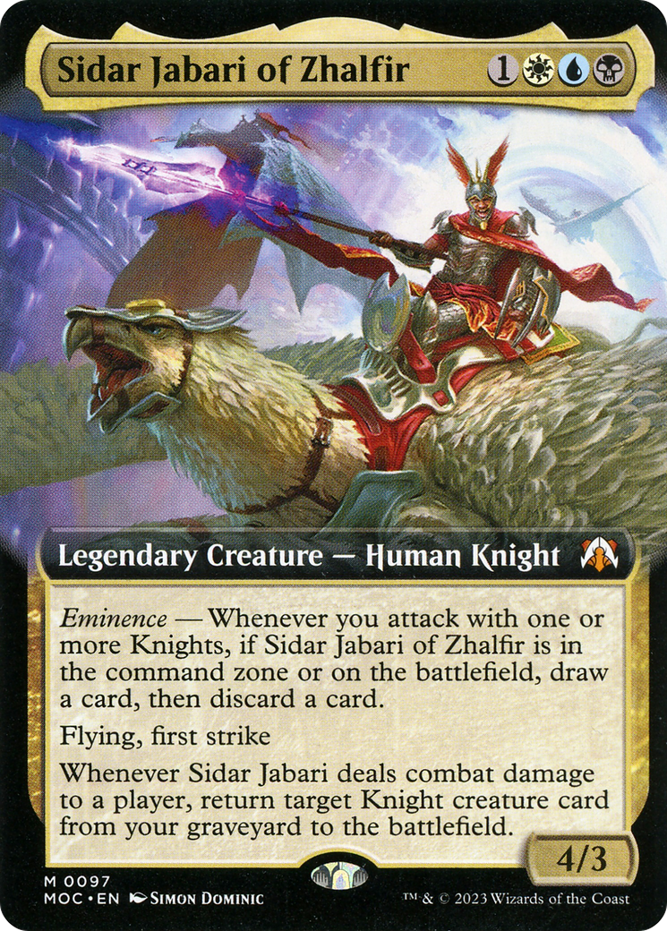 Sidar Jabari of Zhalfir (Extended Art) [March of the Machine Commander] | The Clever Kobold