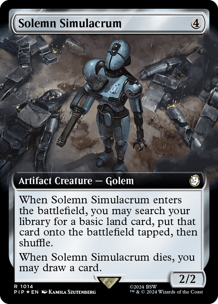 Solemn Simulacrum (Extended Art) (Surge Foil) [Fallout] | The Clever Kobold